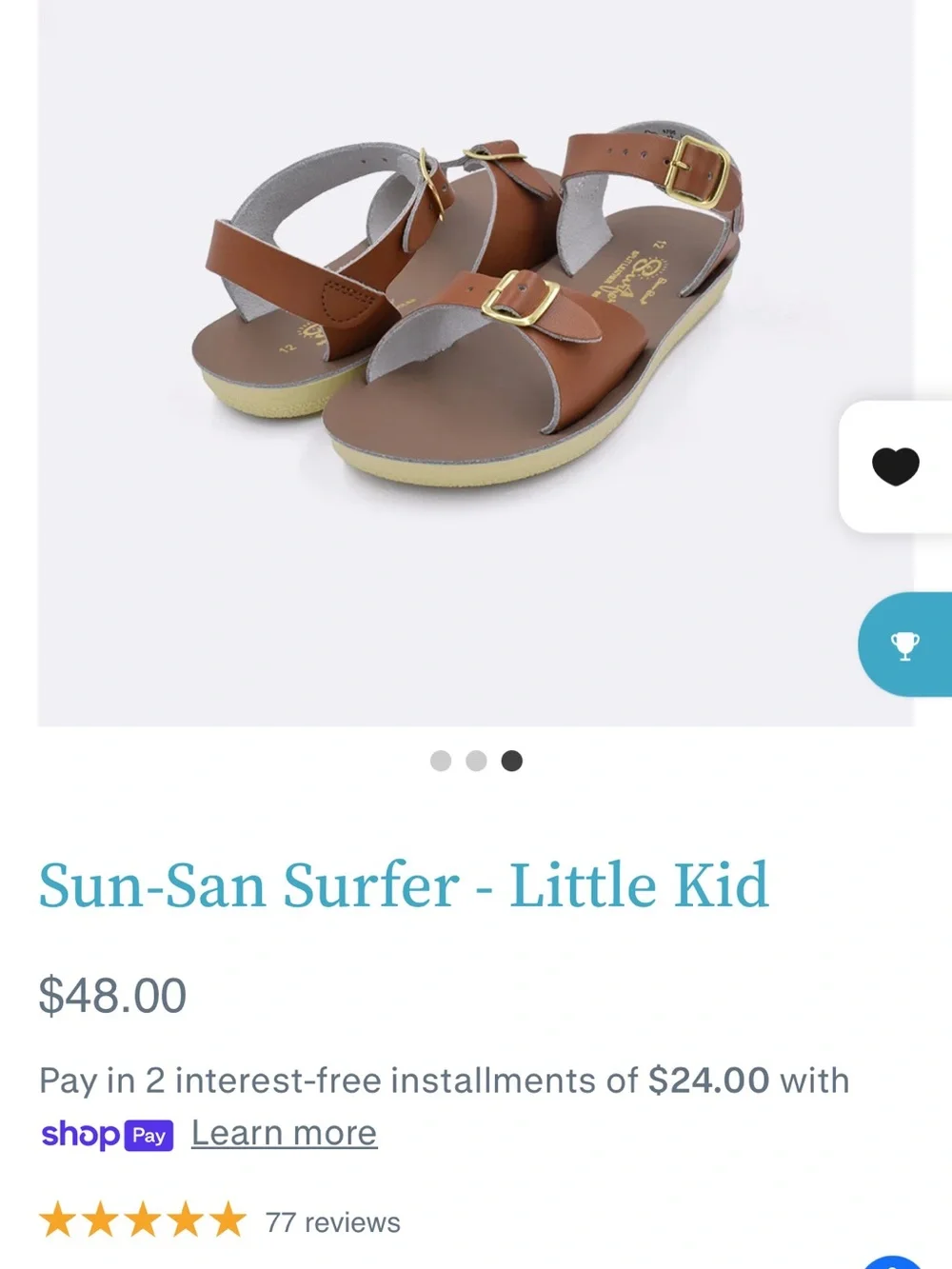 Salt Water Sandals by Hoy Tan Brown Leather Sun-San Surfer - Little Kid Youth